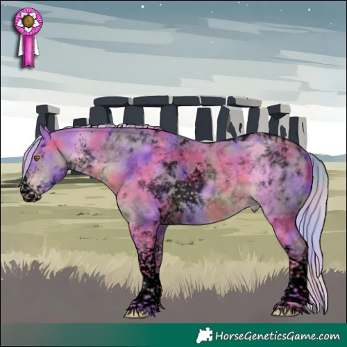 Horse Color:Void Nacre Watercolor White Spotted Silver Sable Champagne Tobiano 