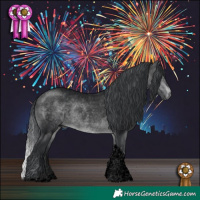Horse Color:Void Brown Chinchilla Roan Tobiano 
