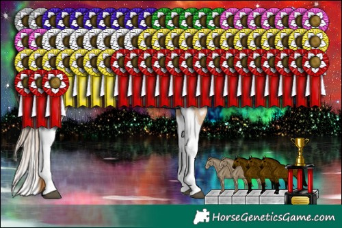 Horse Color:White Spotted Brown Pearl Dun Splash Tobiano 