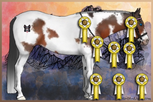 Horse Color:White Spotted Brown Tobiano Frame 