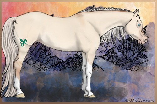 Horse Color:Silver Amber Champagne Dun Tobiano 