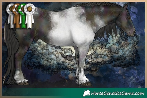 Horse Color:Midnight Liver Red Onyx Ice Tobiano