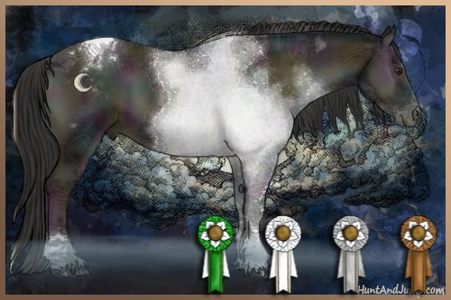 Horse Color:Midnight Liver Red Onyx Ice Tobiano 