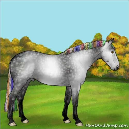 Horse Color:Gray Void Platinum Painted Nacre Midnight Silver Brown Ice Tobiano 