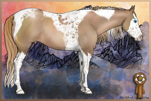 Horse Color:Liver Chestnut Pearl Splash Tobiano Rabicano 