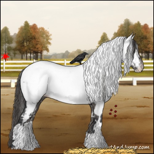 Horse Color:White Spotted Grullo Near Fewspot 