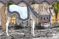 Horse Color:White Spotted Perlino Tobiano 