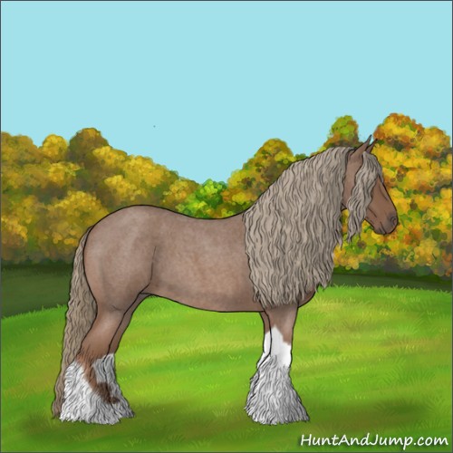 Horse Color:Red Roan Mushroom Tobiano