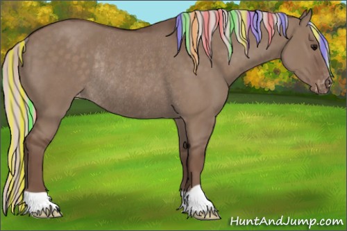 Horse Color:Painted Silver Grullo Varnish Rabicano 