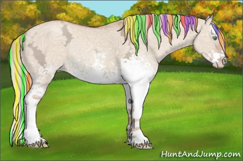 Horse Color:Painted White Spotted Gold Champagne Ice Dun Splash Rabicano