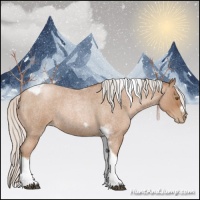 Horse Color:Silver Blue Roan Pearl Tobiano Frame