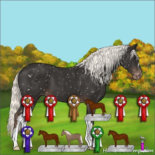 Horse Color:Liver Chestnut Mushroom Snowflake Varnish 