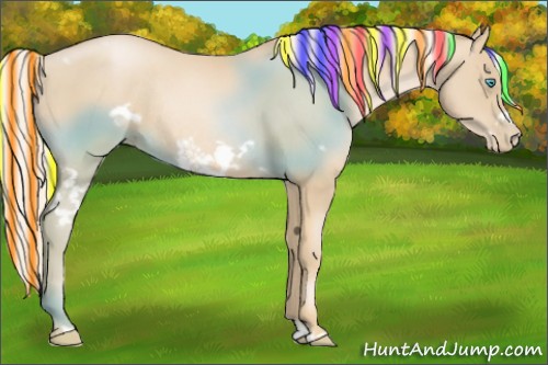 Horse Color:Painted White Spotted Palomino Pearl Frame Rabicano 