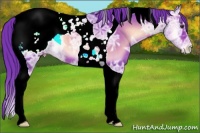 Horse Color:Watercolor Liver Red Onyx Ice Tobiano Snowcap 