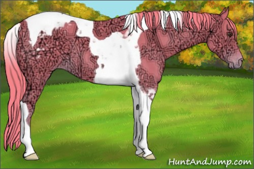 Horse Color:Watercolor Liver Chestnut Ice Tobiano Varnish 