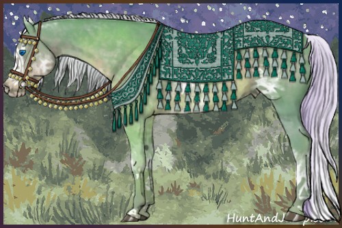 Horse Color:Watercolor White Spotted Silver Black Splash 