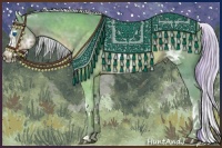 Horse Color:Watercolor White Spotted Silver Black Splash 