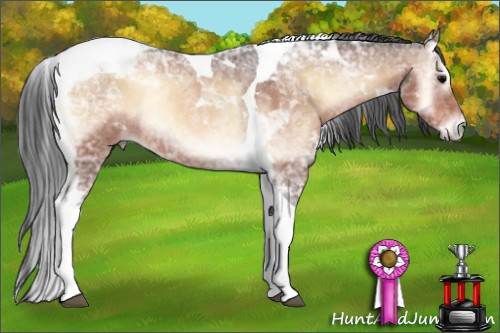Horse Color:Void Brown Ice Onyx Tobiano Rabicano 