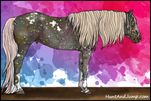 Horse Color:Platinum Watercolor White Spotted Midnight Chocolate Silver Grullo Ice Snowflake Varnish Rabicano 