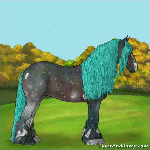 Horse Color:Watercolor Midnight Bay Ice Roan Sabino 
