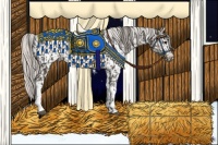 Horse Color:White Spotted Smoky Black Tobiano  and Silver Grullo Sabino Blanket 
