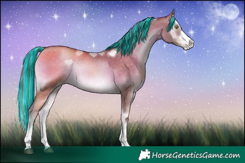 Horse Color:Platinum Painted Bay Pearl Onyx Brindle 