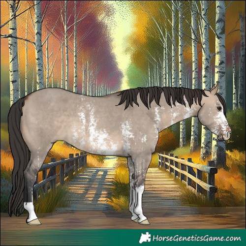 Horse Color:Brown Dun Sabino 