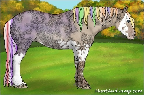 Horse Color:Painted Gold Champagne Ice Roan Dun Splash Rabicano 