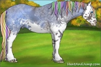 Horse Color:Painted White Spotted Silver Black Ice Splash 