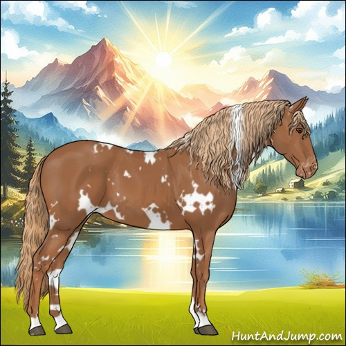 Horse Color:White Spotted Chestnut Varnish 