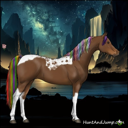 Horse Color:Gray Painted Chestnut Tobiano