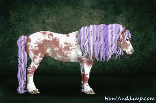 Horse Color:Painted Watercolor White Spotted Liver Chestnut Splash Tobiano 