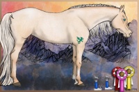 Horse Color:Silver Buckskin Roan Pearl 