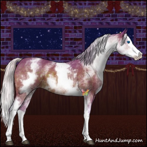 Horse Color:Watercolor White Spotted Silver Brown Splash