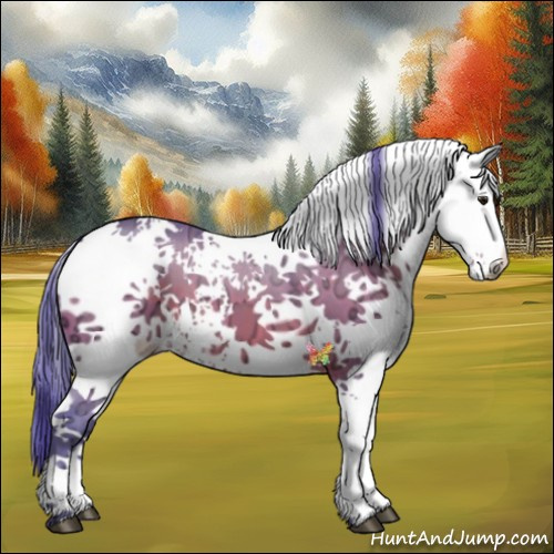 Horse Color:Watercolor White Spotted Brown Ice