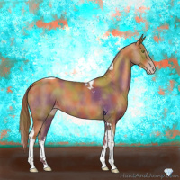 Horse Color:Gray Nacre Gold Champagne Splash Tobiano 