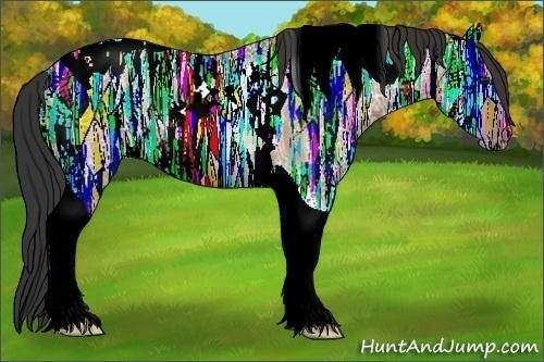 Horse Color:Bay Ice Dun Tobiano Rabicano 