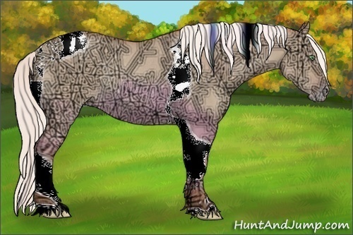 Horse Color:Silver Classic Champagne Ice Dun Tobiano Rabicano