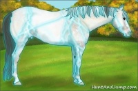 Horse Color:Thunderstruck White Spotted Classic Champagne Ice Roan Onyx Frame 