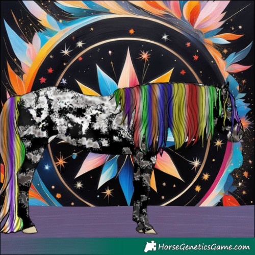 Horse Color:Gray Painted Liver Chestnut Ice Sabino Splash Rabicano