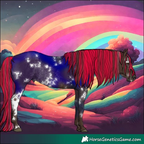 Horse Color:Painted White Spotted Liver Chestnut Rabicano 