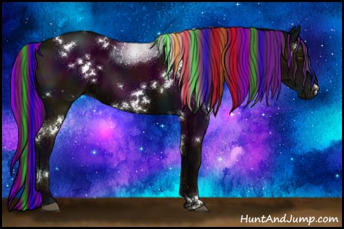 Horse Color:Painted White Spotted Midnight Liver Chestnut