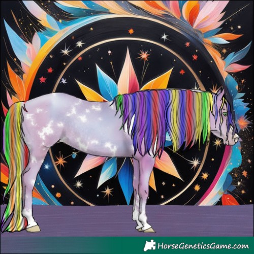 Horse Color:Painted Watercolor White Spotted Classic Champagne Pearl Rabicano 