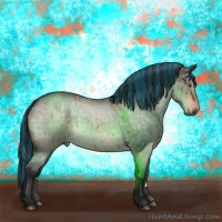 Horse Color:Painted Brown Roan Dun 