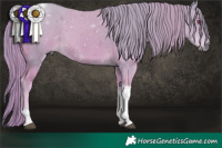 Horse Color:Watercolor Liver Chestnut Chinchilla Tobiano 