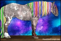 Horse Color:Painted White Spotted Silver Classic Champagne Ice Roan Dun 