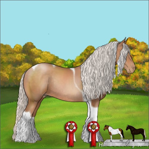 Horse Color:Silver Brown Pearl Tobiano Rabicano 