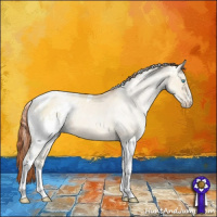 Horse Color:White Spotted Sable Champagne Pearl Dun Tobiano