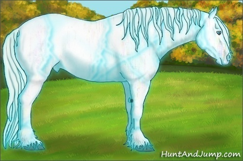 Horse Color:Thunderstruck Plaid  White Spotted Silver Buckskin Ice Pearl 