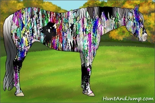 Horse Color:Plaid White Spotted Brown Ice